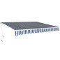 Tenda da Sole Pieghevole Manuale 400 cm Blu/Bianca Tenda da Sole Pieghevole Manuale 400 cm Blu/Bianca