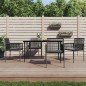 Set Pranzo Giardino 5 pz con Cuscini Polyrattan e Acciaio Nero Set Pranzo Giardino 5 pz con Cuscini Polyrattan e Acciaio Nero