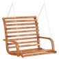 Panca a Dondolo in Legno Ricurvo Finitura Teak 126x63x92 cm Panca a Dondolo in Legno Ricurvo Finitura Teak 126x63x92 cm