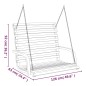 Panca a Dondolo in Legno Ricurvo Finitura Teak 126x63x92 cm Panca a Dondolo in Legno Ricurvo Finitura Teak 126x63x92 cm