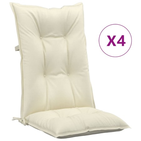 Cuscini per Sedie 4 pz Crema 120x50x7 cm in Tessuto