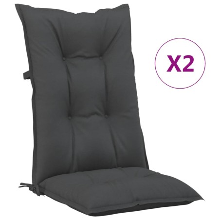 Cuscini per Sedie 2 pz Antracite 120x50x7 cm in Tessuto