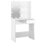 Toeletta con LED Bianco Lucido 74,5x40x141 cm Toeletta con LED Bianco Lucido 74,5x40x141 cm