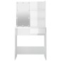 Toeletta con LED Bianco Lucido 74,5x40x141 cm Toeletta con LED Bianco Lucido 74,5x40x141 cm