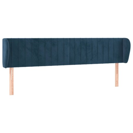vidaXL Testiera ad Orecchio Blu Scuro 183x23x78/88 cm in Velluto