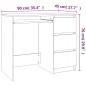 Scrivania Rovere Fumo 90x45x76 cm in Legno Multistrato