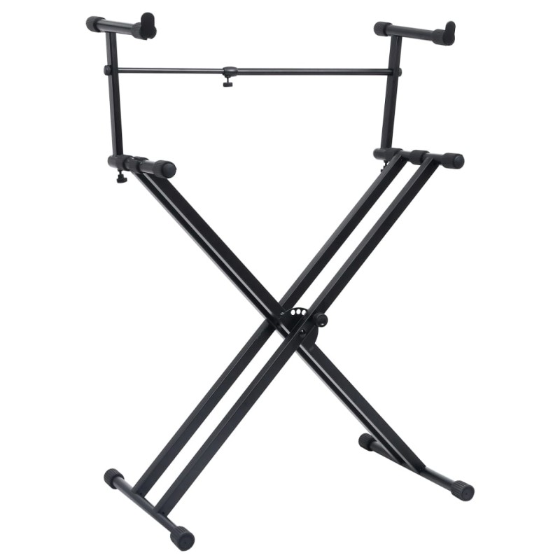 Supporto per Tastiera Musicale a Doppia Staffa a X Nero Supporto per Tastiera Musicale a Doppia Staffa a X Nero