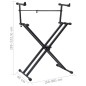 Supporto per Tastiera Musicale a Doppia Staffa a X Nero Supporto per Tastiera Musicale a Doppia Staffa a X Nero
