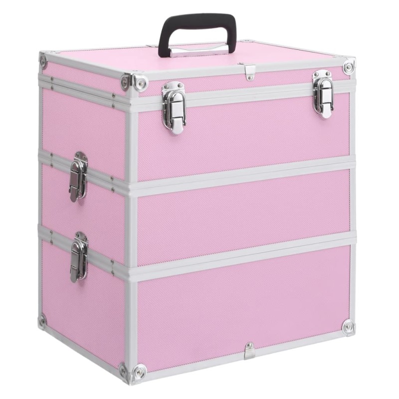 Valigia per Cosmetici 37x24x40 cm Rosa in Alluminio Valigia per Cosmetici 37x24x40 cm Rosa in Alluminio