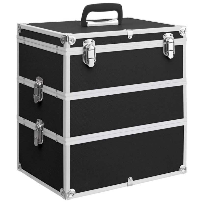 Valigia per Cosmetici 37x24x40 cm Nera in Alluminio Valigia per Cosmetici 37x24x40 cm Nera in Alluminio