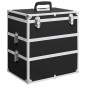 Valigia per Cosmetici 37x24x40 cm Nera in Alluminio Valigia per Cosmetici 37x24x40 cm Nera in Alluminio