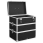 Valigia per Cosmetici 37x24x40 cm Nera in Alluminio Valigia per Cosmetici 37x24x40 cm Nera in Alluminio