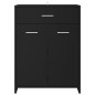 Armadio da Bagno Nero 60x33x80 cm in Truciolato Armadio da Bagno Nero 60x33x80 cm in Truciolato