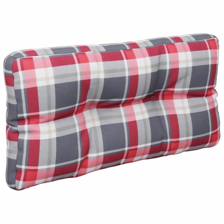 Cuscino per Pallet a Quadri Rossi 80x40x10 cm in Tessuto