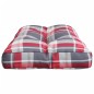 Cuscino per Pallet a Quadri Rossi 80x40x10 cm in Tessuto