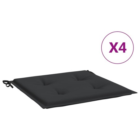 vidaXL Cuscini per Sedia 4 pz Neri 50x50x3 cm in Tessuto Oxford