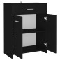Armadio da Bagno Nero 60x33x80 cm in Truciolato Armadio da Bagno Nero 60x33x80 cm in Truciolato