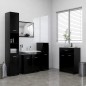 Armadio da Bagno Nero 60x33x80 cm in Truciolato Armadio da Bagno Nero 60x33x80 cm in Truciolato