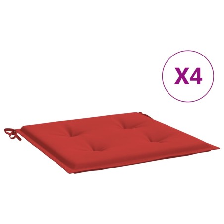 vidaXL Cuscini per Sedia 4 pz Rossi 50x50x3 cm in Tessuto Oxford