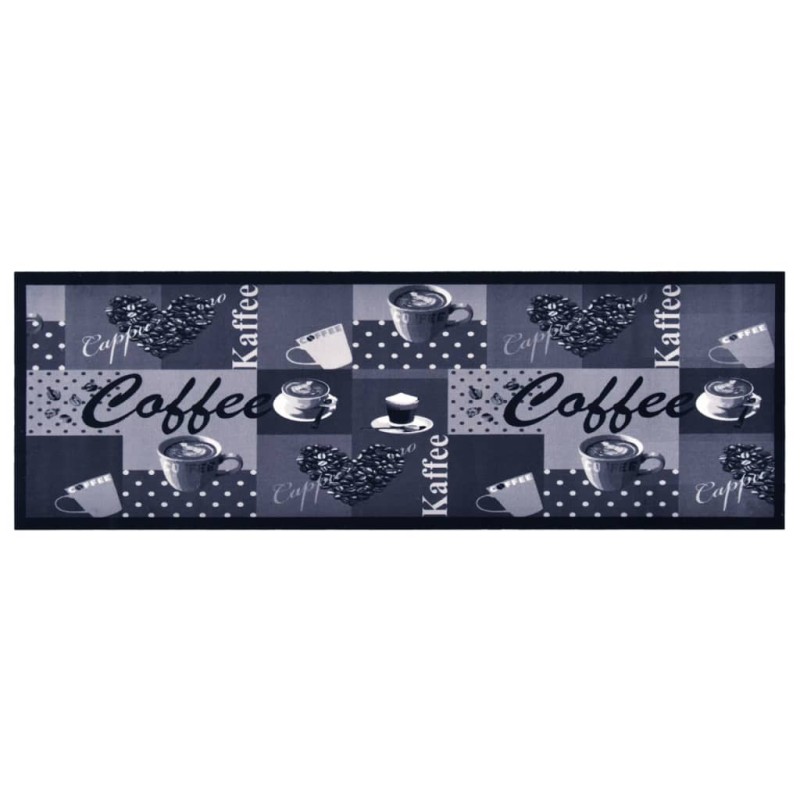 Tappetino da Cucina Lavabile Caffè Blu 60x300 cm Tappetino da Cucina Lavabile Caffè Blu 60x300 cm