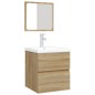 Mobile da Bagno con Lavabo e Specchio Rovere Sonoma Mobile da Bagno con Lavabo e Specchio Rovere Sonoma