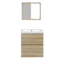 Mobile da Bagno con Lavabo e Specchio Rovere Sonoma Mobile da Bagno con Lavabo e Specchio Rovere Sonoma
