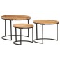 Tavolini Impilabili 3 pz in Legno Massello di Acacia Tavolini Impilabili 3 pz in Legno Massello di Acacia