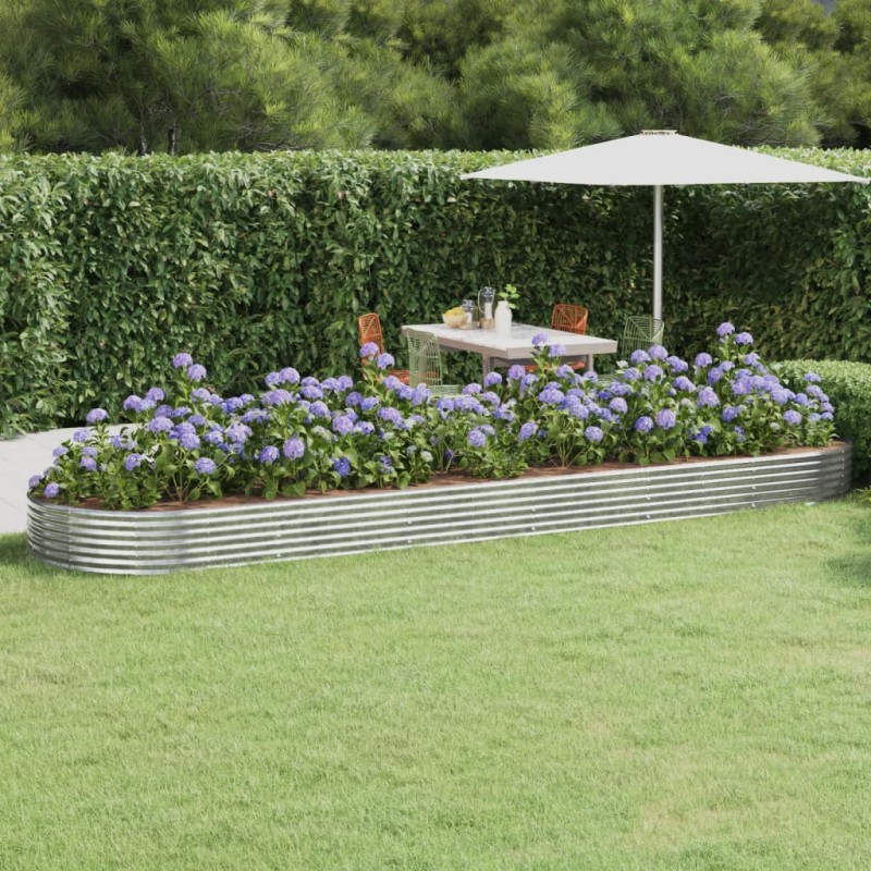 Letto Giardino Acciaio Verniciato Polvere 523x140x36 cm Argento Letto Giardino Acciaio Verniciato Polvere 523x140x36 cm Argento