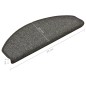 Tappetini per Scale 15 pz Grigio Scuro 65x24x4 cm