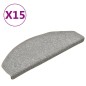 Tappetini per Scale 15 pz Grigio Chiaro 65x24x4 cm Tappetini per Scale 15 pz Grigio Chiaro 65x24x4 cm