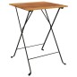 Tavolo Bistrò Pieghevole 55x54x71cm Legno Massello Teak Acciaio Tavolo Bistrò Pieghevole 55x54x71cm Legno Massello Teak Acciaio