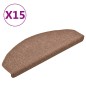 vidaXL Tappetini per Scale 15 pz Marroni 65x24x4 cm