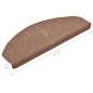 vidaXL Tappetini per Scale 15 pz Marroni 65x24x4 cm