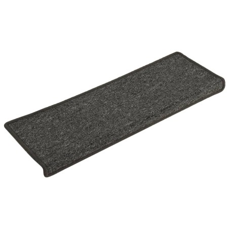 vidaXL Tappetini per Scale in Moquette 15 pz 65x21x4 cm Grigi e Neri