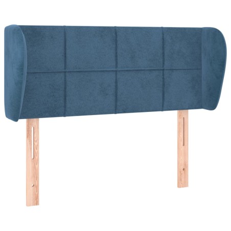 Testiera ad Orecchio Blu Scuro 103x23x78/88 cm in Velluto