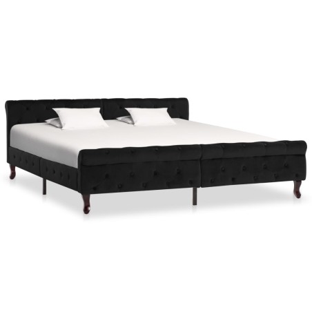 vidaXL Giroletto Nero in Velluto 180x200 cm