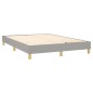 Letto a Molle Materasso e LED Grigio Chiaro 140x190 cm Tessuto Letto a Molle Materasso e LED Grigio Chiaro 140x190 cm Tessuto