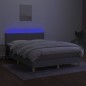 Letto a Molle Materasso e LED Grigio Chiaro 140x190 cm Tessuto Letto a Molle Materasso e LED Grigio Chiaro 140x190 cm Tessuto