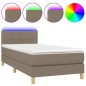 Letto a Molle con Materasso e LED Tortora 100x200cm in Tessuto Letto a Molle con Materasso e LED Tortora 100x200cm in Tessuto