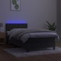 Letto a Molle con Materasso e LED Grigio Scuro 100x200 cm Letto a Molle con Materasso e LED Grigio Scuro 100x200 cm