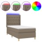 vidaXL Letto a Molle con Materasso e LED Tortora 100x200cm in Tessuto vidaXL Letto a Molle con Materasso e LED Tortora 100x200cm in Tessuto