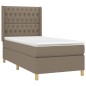 vidaXL Letto a Molle con Materasso e LED Tortora 100x200cm in Tessuto vidaXL Letto a Molle con Materasso e LED Tortora 100x200cm in Tessuto