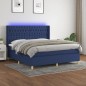 vidaXL Letto a Molle con Materasso e LED Blu 160x200 cm in Tessuto vidaXL Letto a Molle con Materasso e LED Blu 160x200 cm in Tessuto