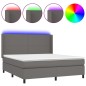 vidaXL Giroletto Molle con Materasso e LED Grigio 160x200cm Similpelle vidaXL Giroletto Molle con Materasso e LED Grigio 160x200cm Similpelle