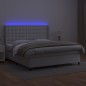 Giroletto Molle con Materasso e LED Bianco 160x200cm Similpelle Giroletto Molle con Materasso e LED Bianco 160x200cm Similpelle