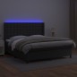 vidaXL Giroletto a Molle con Materasso e LED Nero 160x200cm Similpelle vidaXL Giroletto a Molle con Materasso e LED Nero 160x200cm Similpelle