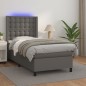 vidaXL Giroletto Molle con Materasso e LED Grigio 80x200cm Similpelle vidaXL Giroletto Molle con Materasso e LED Grigio 80x200cm Similpelle