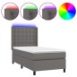 vidaXL Giroletto Molle con Materasso e LED Grigio 80x200cm Similpelle vidaXL Giroletto Molle con Materasso e LED Grigio 80x200cm Similpelle