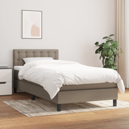 vidaXL Giroletto a Molle con Materasso Tortora 100x200 cm in Tessuto