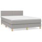 vidaXL Giroletto a Molle con Materasso Grigio Chiaro 140x190cm Tessuto